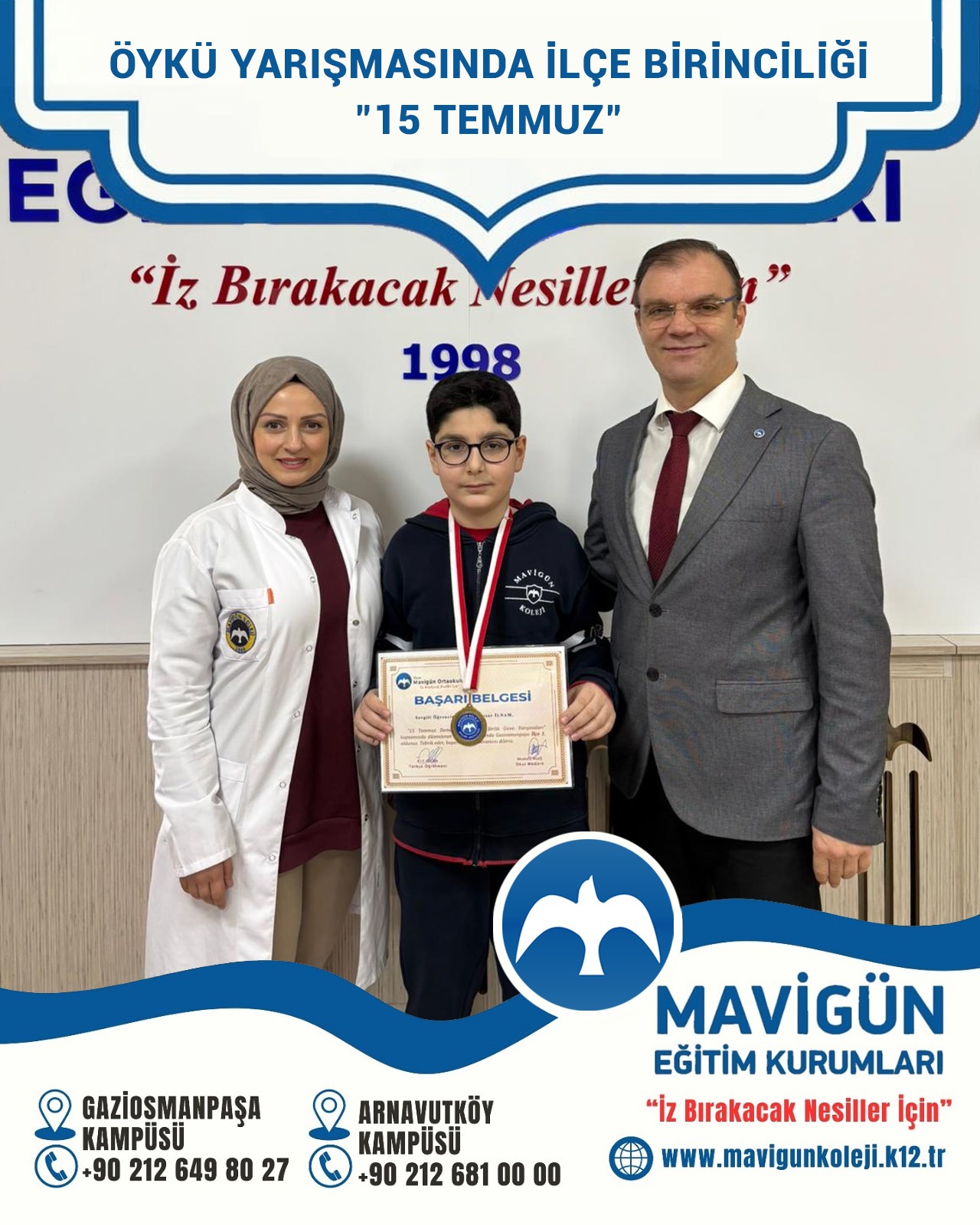 15 TEMMUZ KONULU ÖYKÜ YARIŞMASINDA İLÇE 1.LİĞİ