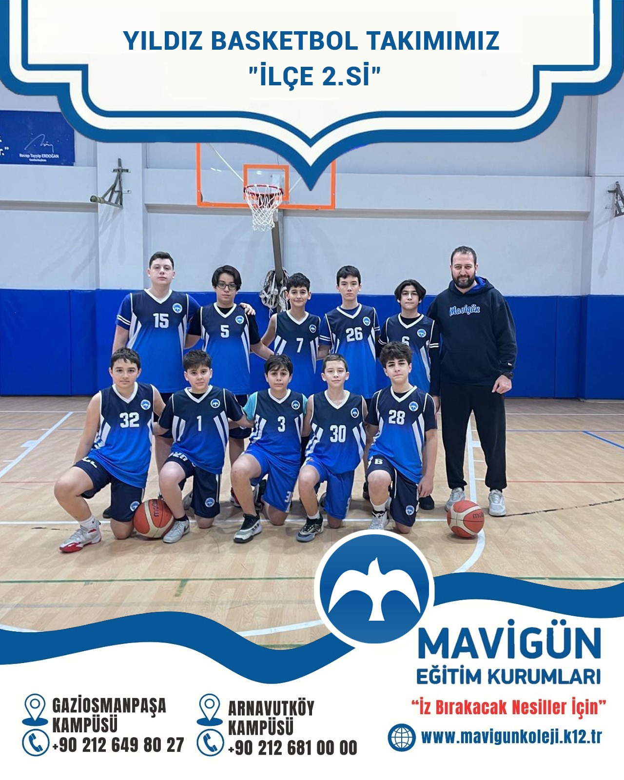 YILIDIZ BASKETBOL TAKIMIMIZ İLÇE 2.Sİ